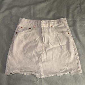 Mango Off-White Denim Skirt
